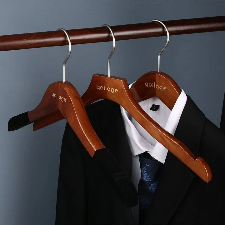 carved wooden hanger custom wooden suit hangers(001)